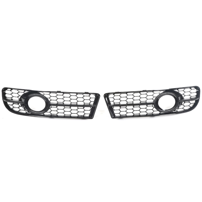 1 Pair Front Fog Lamp Grille Bezel 8E0807681F Glossy Black