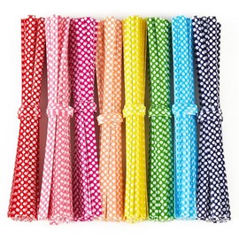 TangYinRD 100 PCS 4" Polka-Dotted Bag Twist Ties,Mixed 8 Colors Plastic Twist Ties Bread Bags Ties for Candy Cookies Gift Bags and Decoration