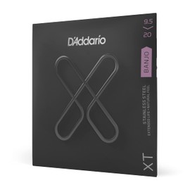 D'Addario XTJ09520 XT Stainless Steel String for Banjo Guitar Strings, Custom Light, 9.5-20