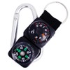 Compass Thermometer Key Holder, Small, Multi-functional, Carabiner Included, Compact, Portable,