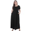 Nemidor Women Short Sleeve Loose Plain Casual Plus Size Long