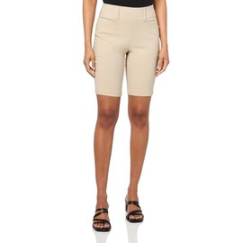 PGA TOUR Women's 9.5” Pull-On Golf Shorts with Tummy Control, Performance Stretch, Moisture-Wicking, Sun Protection, Silver Lining