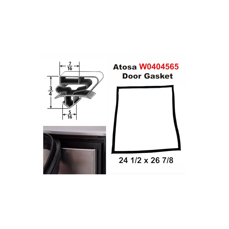 Atosa W0404565 Door Gasket, 24 1/2 x 26 7/8, Easy