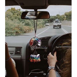 LAIDANLA 7Chakra Round Shaped Tree of Life Healing Crystals Ornaments Window Bling Cute Hanging Ornament Room Decor for Teen Girls for women Room Decor Aesthetic Hippie Boho Decor