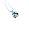 Collar Dije Corazon Doble Plateado Relicario Ceniza Acero Inoxidable