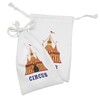 Ambesonne Circus Fabric Pouch Set of 2, Illustration of Old