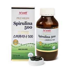 hiwel Hi Well Hawaiian Spirulina helps with skin health and antioxidants, 500 tablets, 1 piece / 하이웰 하와이안 스피루리나 피부건강 항산화에 도움 500정, 1개