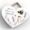 Global Designs BLOOMING MARVELLOUS BUMBLE AND LAVENDER TYPOGRAPHY WOODEN HEART