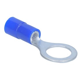 Pack of 100 Kalitec RKSBM8 Ring Cable Lugs 1.5-2.5 mm² I Partially Insulated M8 Blue I Copper I PVC Collar I for Connecting Cables or Strands I Cable Lug I Cable Connector I Protects Electrical