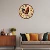 TAHEAT 14 Inch Rustic Rooster Wall Clock Retro Silent Non