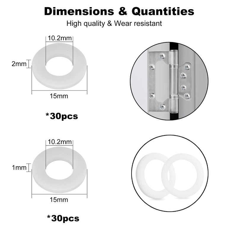 Pack of 60 Fitschenringe Room Doors, 15 mm x 10.2