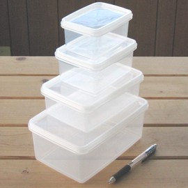 Nagao S-15 Storage Container, Square, Polypropylene, 16.9 fl oz (500 ml), Set of 2,