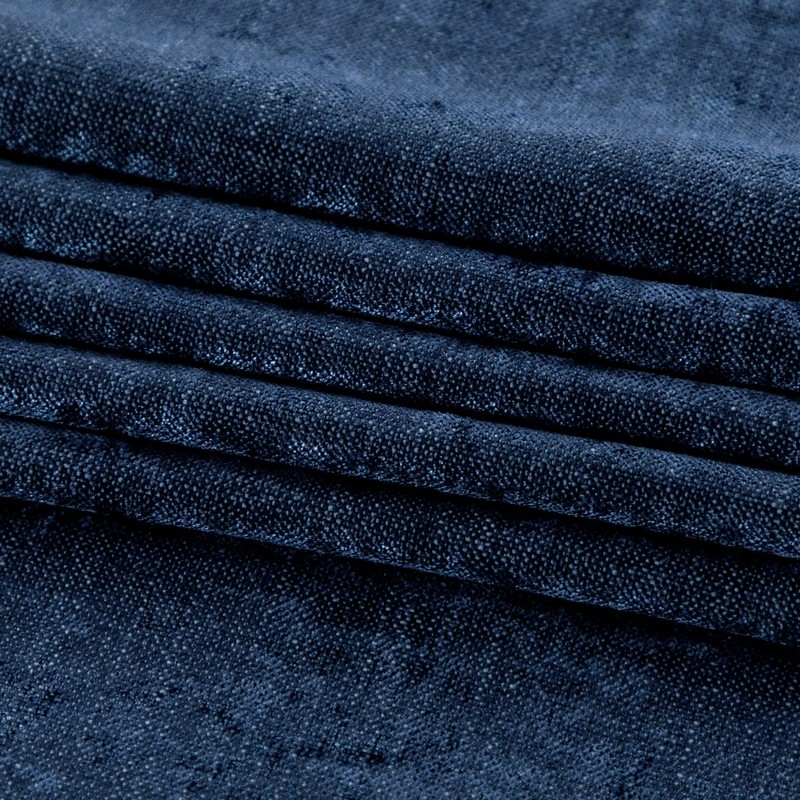 AMBERIS Bed Runner Dark Blue, Chenille Soft No Fading Modern