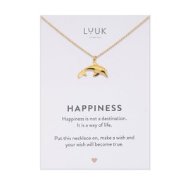 LUUK LIFESTYLE Delicate Necklace with Pendant Made of Waterproof Stainless Steel, Gift for Women, Modern Jewellery Design, in Silver, Gold and Rose, Stainless Steel