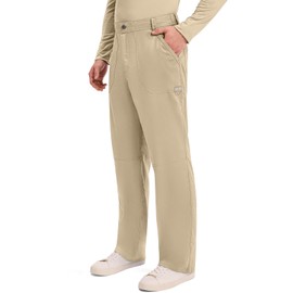Cherokee Men's Fly Front Pant, Khaki, XX-Large Tall