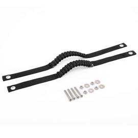 Savadicar - Juego de 2 asas de barra enrollable para Jeep Wrangler JL JLU 4XE y Gladiator JT, asa de paracaídas para agarre seguro, accesorios interiores esenciales, color negro