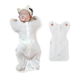 Bebegom Newborn Swaddle, Double Stitched Mesh Fabric, Essentials for 0 to 12 Months Newborns (White, Beige, Pink) (White (Beige Paw), Large)