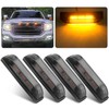 Partswcgg 4Pcs 4" Inch Smoked Amber LED Front Grille Marker