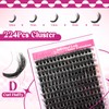 FADLASH Lash Clusters 100D Fluffy Eyelash Clusters 12-18mm Individual Lashes