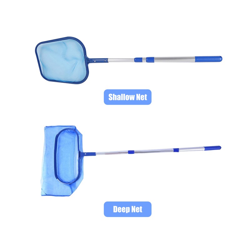 Pool Skimmer Net with Telescopic Pole Removal Leaf Rake Swimming