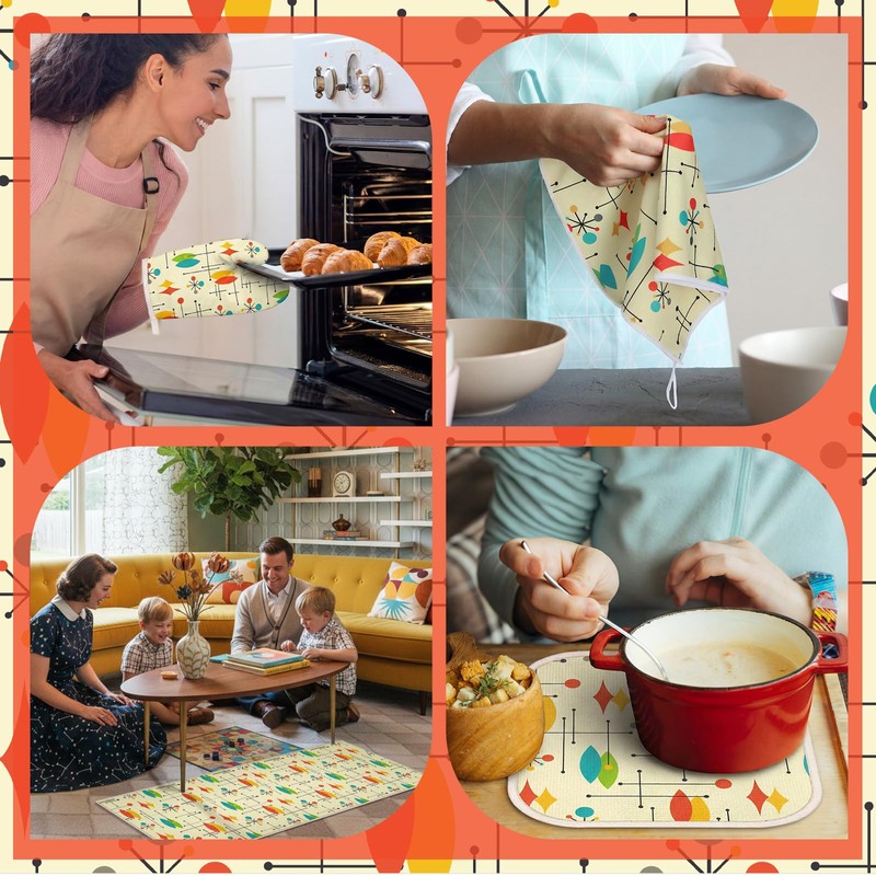 Teenyyou 11 Pcs Mid Century Modern Kitchen Decor Set, Mid