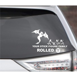 Liphontcta D&D Parody "Your Stick Figure Family Rolled 1" Vinyl Decal 6.5" x 4.2"