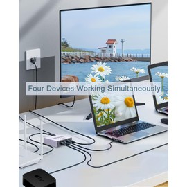 Duomigo Gigabit Ethernet Splitter 1 to 4, 1000Mbps High Speed LAN Splitter with USB Power, 4 Devices Simultaneous Network for Cat5/5e/6/7/8 Cables