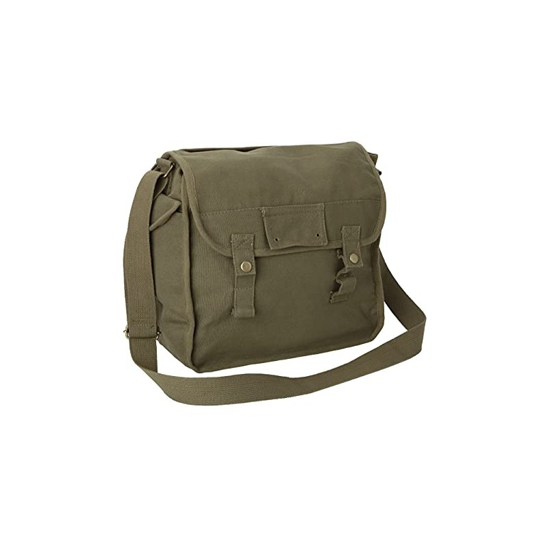 Large Cotton Canvas Side Bag (Olive)