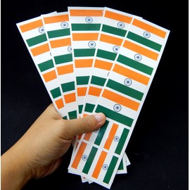 40 Removable Stickers: Indian Flag, India Party Favors, Decals