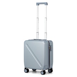 MILADA Underseat Carry On Luggage with Wheels 16 Inch Small Suitcase Personal Item Underseat Carry On Bag TSA Approved Carry On Luggage Hard Shell Suitcases Mini Travel Luggage, Grey