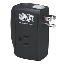 Tripp Lite 2 Outlet Portable Surge Protector Power Strip, Direct Plug In, Tel/Ethernet Protection, TRAVELER100BT