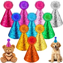 12 pcs Mini Party Hats Small Dog Cat Birthday Hats Tiny Little Party Hats for Stuffed Animal for Small Animal Puppies Kittens Costume Accessories Wedding Party Decor