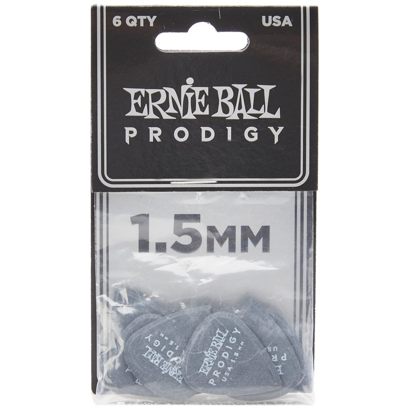Ernie Ball 1.5 mm Black Standard Prodigy Picks 6-Pack