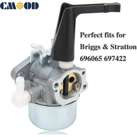 696065 Carburetor Compatible for Briggs & Stratton 697422 110402 110412 215369 Tiller Engine Carb with Mounting Gaskets Kit and 491588S Flat Air Filter Cartridge