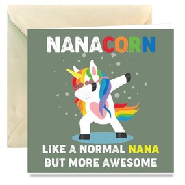 Papa Prints® Nana Birthday Card Nanacorn Birthday Cards for Women Funny (145 x 150 mm) Nana Birthday Cards with Envelope Happy Birthday Nana Card