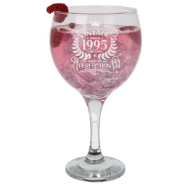 30th Birthday Gift Vintage 1995 Aged to Perfection Engraved Large Gin Glass Present for 30 Year Old Etched 645ml Gin Goblet
