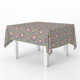 Xtremepads Cute Red London Bus Pattern Pattern - Rectangle Oblong Linen Tablecloth, 60" x 102" inches Washable Decorative Table Cloth