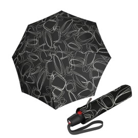 Knirps Brussels T.200 Duomatic Pocket Umbrella Stable and Stormproof, pure black