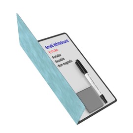 Mehaving Portable Small White Board Dry Erase Board, Reusable 9.5 * 6.6in Notebook Memo, Office Home Supplies Desk Accessories MH760 (Blue)