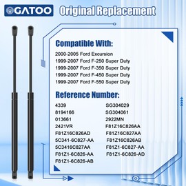 Front Hood Lift Supports Shocks Struts Gas Spring Compatible with Ford F250 F350 F450 F550 Super Duty 1999 2000 2001 2002 2003 2004 2005 2006 2007, 00-05 Ford Excursion, Replace 4339 SG304029