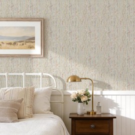 JiffDiff Woven Wallpaper Peel and Stick 17.3" x 120" Colorful Paint Grasscloth Contact Paper Textured Waterproof Self Adhesive Stick on Wallpaper(14.4 sq. ft Gray)