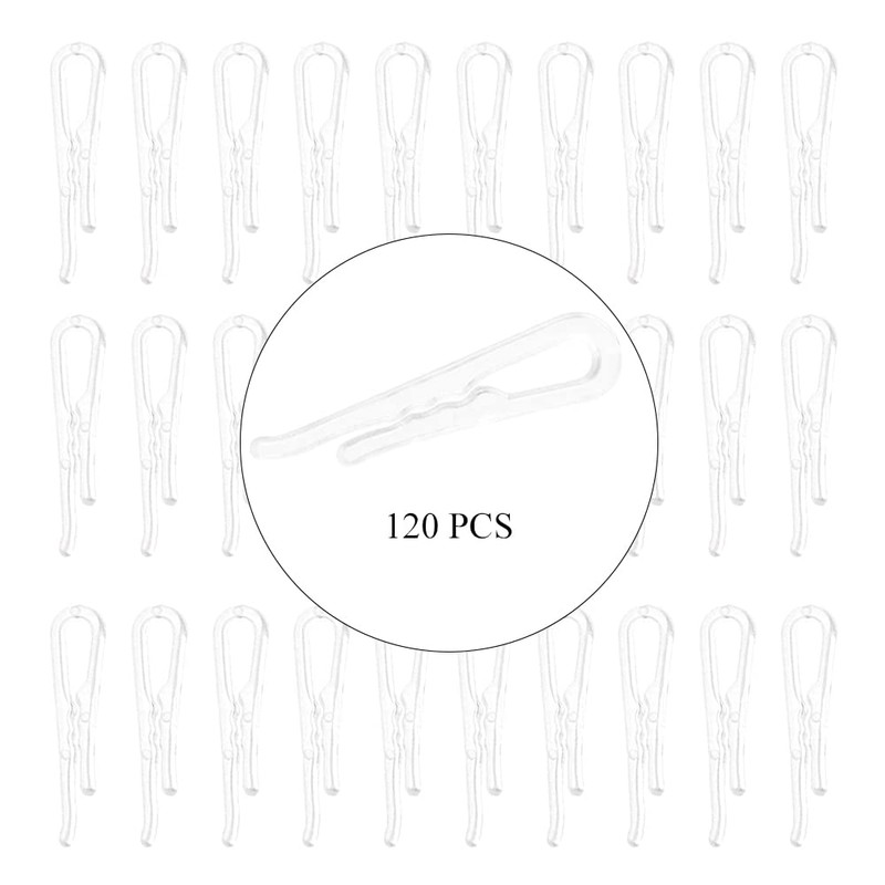 HAHIYO 2 inches/50mm 120Pcs Clear Plastic U Shape Alligator Clips