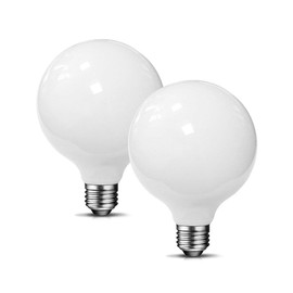 MRDENG LED G30/95 Globe Light Bulb for Bathroom,E26 60W Equivalent, Efficient 6W, 2700K, 700 Lumens, Daylight, Soft White - 2 Pack