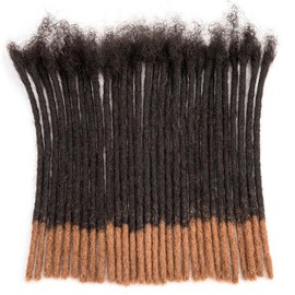 DAIXI T1B/30 Medium Auburn Brown Tips Dreadlock Extensions Handmade Human Hair Locs For Men and Women 0.4cm 0.6cm 0.8cm Lock Extensions - Locs Width: 0.6cm, Bulk Buy: 70 Strands