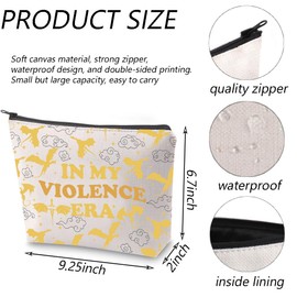 TGBJE Wing Dragon Rider Gift In My Violence Era Makeup Bag Romantasy Fantasy Reader Gift Book Lover Bookish Zipper Pouch (Violence Era bag)