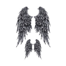 SanerLian Angel Wings Temporary Tattoo Sticker Waterproof Vintage Adult Men Women Large 15X21cm Set of 2