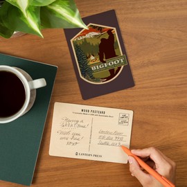 Keystone, South Dakota, Home of Bigfoot, WPA Style, (4x6 Birch Wood Postcards, 2-Pack Stationary, Rustic Home Wall Decor)
