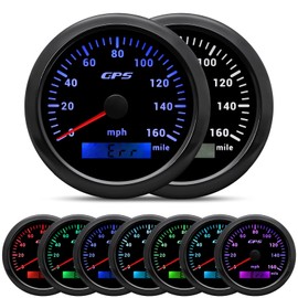 85mm Boat GPS Speedometer 0-160MPH Car Odometer Gauge 7 Colors Backlight With GPS Antenna for Car Motorcycle Boat Marine Truck …