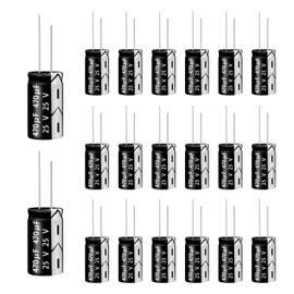 25V 470µF 50/60HZ Electrolytic Capacitors, 8 x 12 mm, Capacitors 470uF 25V, Suitable for a Wide Range of Electronic Applications, Household Appliances and Switching Power Supplies (20 Pieces)