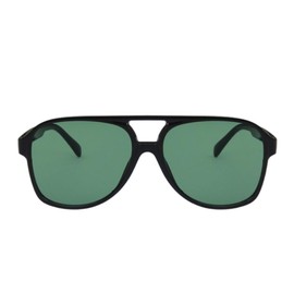 Shiratori Retro Frog Eye Sunglasses, Oversized Non-Polarized UV Protection Shades for Men & Women Black Green